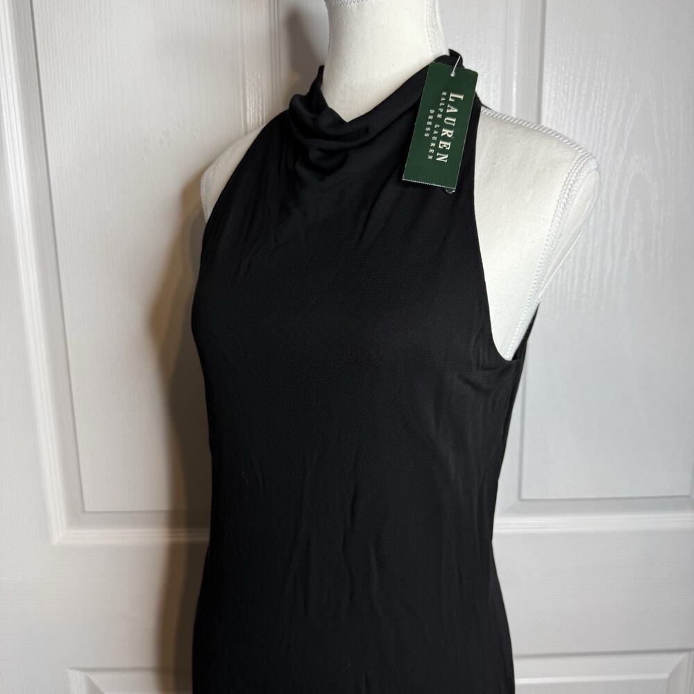Lauren Ralph Lauren Black Halter Maxi Dress Women’s L Sleeveless Stretch NWT - Picture 3 of 7